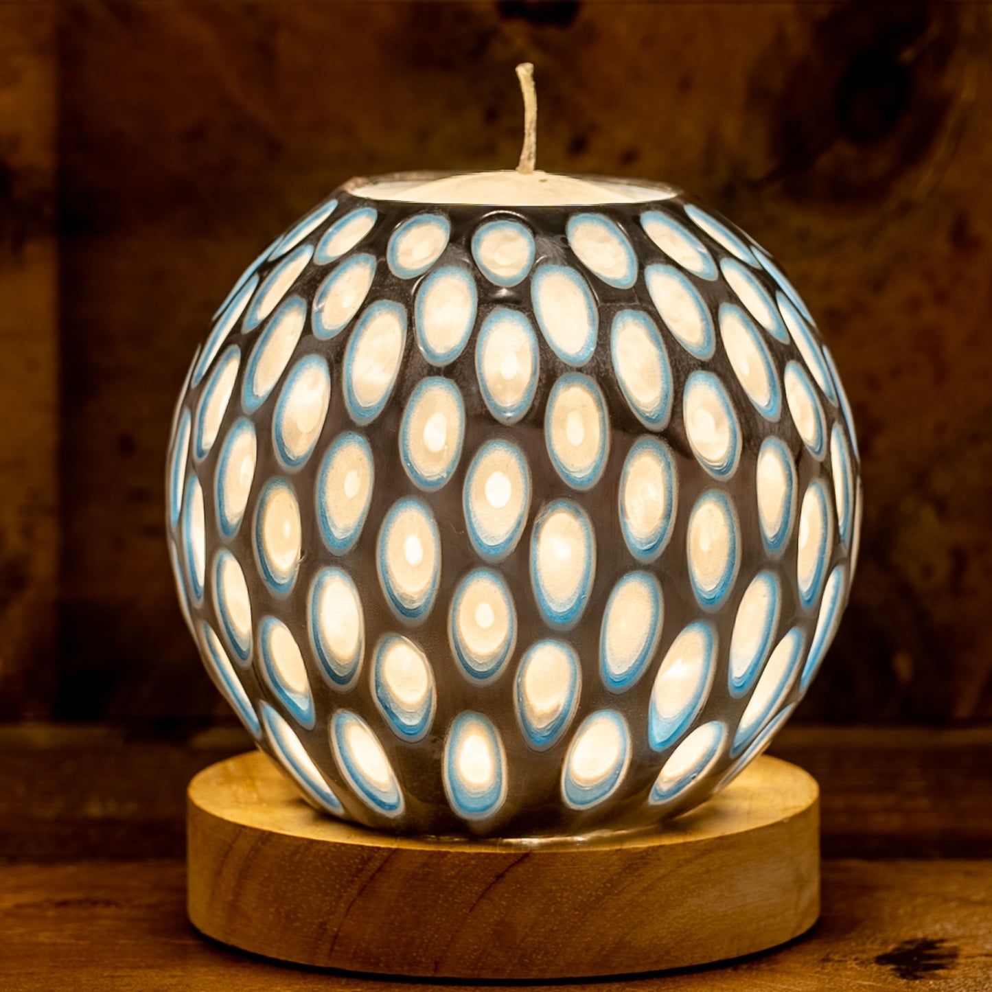 Blue Rimmed White Dots